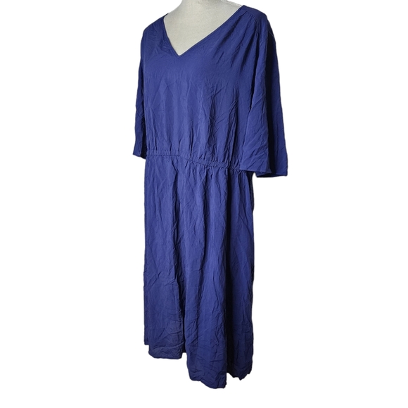 Old Navy 100% Rayon Blue V Neck Dress Plus Size 2X - Picture 2 of 8